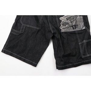Vintage | Shorts | Vintage 9s Streetwear Mens 32 Distressed Baggy Denim Jean Shorts Black Jorts 